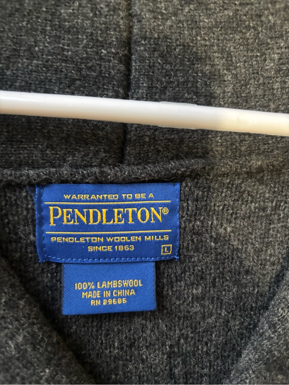 Pendleton Charcoal Shawl Collar Cardigan with Geometric Accents - Picture 2 of 2